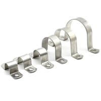 Pince en acier galvanisé à double trou en forme de U pour conduit électrique carte d'équitation fer pince de tuyau hydraulique fixe pouce