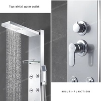 Contrôle de douche intelligent mural de style européen Panneau de douche thermostatique en alliage d'aluminium mat Modèles de pulvérisation à jet doux brossé