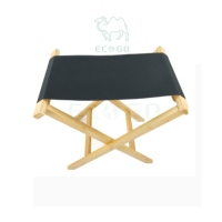 Tabouret pliant pour pieds en bois bambou, 1 pièce, toile