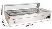 Bain-marie électrique de haute qualité en acier inoxydable à 6 bacs, chauffe-aliments pour comptoir de restaurant, réchauffeur d'ingrédients pour hôtels et restaurants