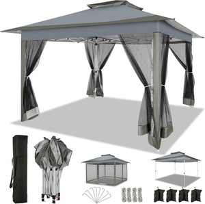 Gazebo de jardin <span class=keywords><strong>12x12</strong></span>, tente pliante avec moustiquaire et sacs de sable en solde - Product Image 1