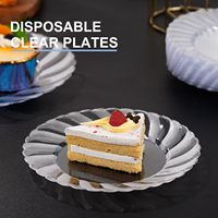 100 Assiettes à dessert en plastique jetables, lavables et réutilisables, de qualité supérieure, rigides, transparentes, de 6 pouces, pour fêtes, mariages et événements