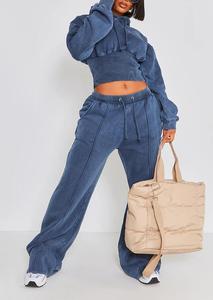 Set di <span class=keywords><strong>Jogger</strong></span> <span class=keywords><strong>donna</strong></span> con logo personalizzato 2 pezzi Set di pantaloni sportivi da ginnastica Unisex tuta con cappuccio <span class=keywords><strong>Oversize</strong></span> - Product Image 2