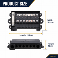 Bloc de distribution de fusibles Mega MIDI haute intensité, 1 entrée 7 sorties, 12V 24V 32V DC, boîte à fusibles pour camping-car, bateau, camion, marine