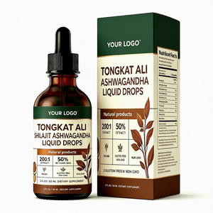 Gotas Líquidas de Suplemento Herbal de Marca Privada GMP con Tongkat <span class=keywords><strong>Ali</strong></span>, Shilajit y Ashwagandha para Hombres, Energía, Estrés y Apoyo Inmunológico - Product Image 1