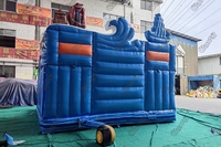 Toboggan aquatique gonflable commercial en PVC pour l'extérieur, châteaux gonflables, toboggan aquatique gonflable avec piscine