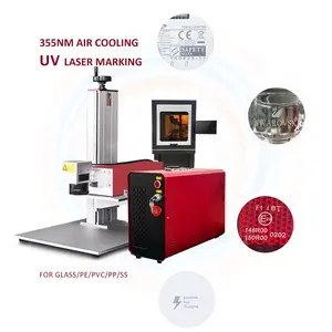 Mesin penanda Laser UV 355nm, 3W 5W 10W 15W ukiran untuk kaca GOBO Film PVC PP