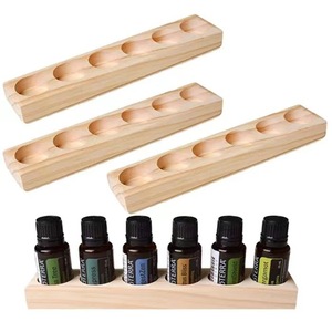 Estante de Madera para Aceites Esenciales, 6 Orificios, Organizador de Cosméticos de Pino, Soporte de Almacenamiento Ecológico para Botellas de Aromaterapia - Product Image 1