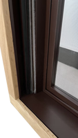 Ventana Abatible de Madera Sólida con Certificación NFRC, Doble Acristalamiento Low-E y Mosquitera, Ideal para Residencias de Lujo en EE. UU.