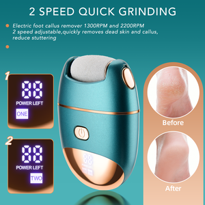 PRITECH مطحنة قدم كهربائية بسرعتين محمولة مزيل للجلد الميت مزيل باديكير الكالس كهربائي مع شاشة ليد - Product Image 3