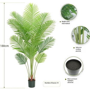 Palmera Artificial, Palmera de Madagascar en Maceta, Planta Artificial para Decoración de Interiores y Exteriores, Palmera Artificial con Luz, Areca - Product Image 2