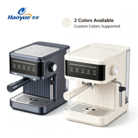 Machine à café expresso semi-automatique programmable électrique, 20 bars de pression, capacité de 3 tasses, boîtier en plastique, usage domestique