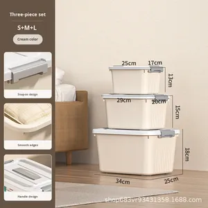 Caja de Almacenamiento Rectangular con Ruedas, Caja de Almacenamiento de Plástico de Gran Capacidad con Tapa, a Prueba de Polvo y Humedad, de 20L-30L para Uso Doméstico - Product Image 6