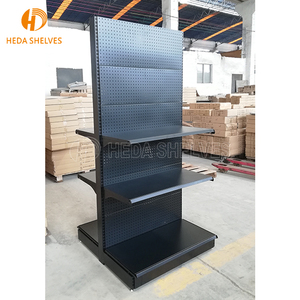 Equipo de supermercado barato Rak Gondola Gandola Estantes de acero Supermercados Super Shop Rack, Black Retail Shop Unidades de estantería - Product Image 1