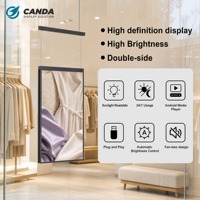 Écran LCD double face suspendu de 55 pouces pour vitrine, affichage numérique haute luminosité 3000 nits, écran publicitaire numérique double face pour vitrine