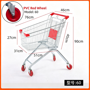 340L Wire Mesh Shopping <b>Cart</b> Large Capacity Supermarket Trolley Quiet <b>Rolling</b> Swivel Wheels Retail Store Use Use Set Kit - Product Image 4