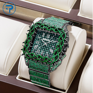 <span class=keywords><strong>2026</strong></span> Nieuw Heren Vierkant Horloge Luxe Hip Hop Iced Out Diamant Waterdicht Quartz Polshorloge Mode Heren Cadeauhorloge - Product Image 1