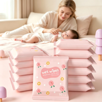 Vente en gros de lingettes pour bébés personnalisées, 10 pièces, EDI, eau pure, pH 5,5, équilibrées, en tissu non tissé, pour le nettoyage quotidien des nouveau-nés