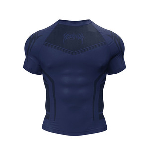 Anti-UV <span class=keywords><strong>Natation</strong></span> Respirant À Manches Courtes UPF50 Noir Compression MMA Rash Guard Personnalisé 3D Gym Sport <span class=keywords><strong>T</strong></span>-<span class=keywords><strong>shirt</strong></span> pour Hommes - Product Image 4