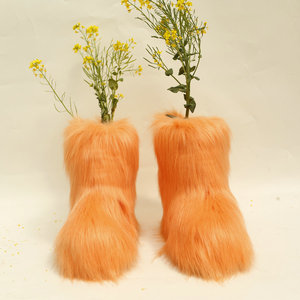 <strong>2026</strong> Hot Selling Customized Color Solid Anti-Slip Wholesale <strong>Women</strong> Winter Snow Warmful Faux Raccoon Fur <strong>Boots</strong> - Product Image 6