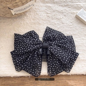 Vintage lấy cảm hứng từ Pháp nửa tóc Clip kích thước nhỏ nhiều lớp voan với ngọt ngào Dot Bow thiết kế Acetate bên tóc phụ kiện - Product Image 6