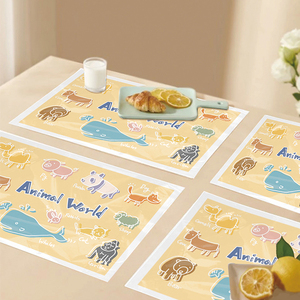 Napperon jetable pour bébé avec motif d'animaux mignons, imperméable et résistant à l'huile, napperon adhésif pour enfants, portable pour <span class=keywords><strong>les</strong></span> sorties - Product Image 2