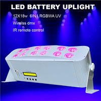 Luces LED Inalámbricas Recargables RGBWA+UV de 12*18W para Bodas, Fiestas, DJ, Escenarios, con Estuche