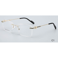 W25605 Marcos de gafas de metal unisex Marco óptico de metal sin montura Diseño de moda Logotipo personalizado