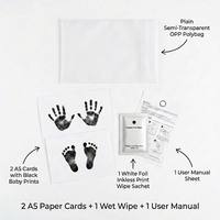 Kit d'impression manuel sans encre pour nouveau-nés et animaux de compagnie - Cartes de développement et kit d'empreintes de pieds écologiques et sûrs pour bébés