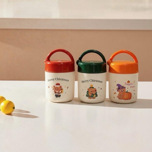 Christmas Bear Portable Insulated Cup Stainless Steel With Lid Party Use 300Ml Screw Cap - Product Image 1