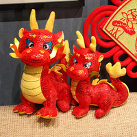 Vente chaude Mascotte de dragon du Nouvel An chinois personnalisée Jouet en peluche en coton PP Remplissage Cadeau du Nouvel An
