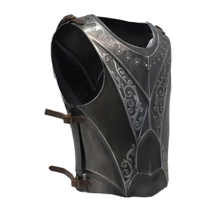 Armadura Medieval de Fantasía para Cosplay, Disfraz de Caballero Paladín, Pechera de Acero Hecha a Mano, Un Solo Lado, Gris Antiguo, Día del Padre - Product Image 1