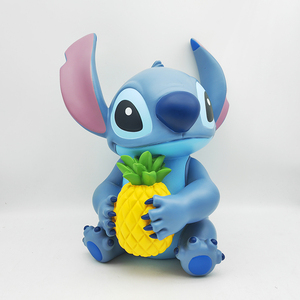 Bonito Monstro Azul Segurando Abacaxi Grande 3D Resina Artesanato Estatueta Personalizada Anime Ação Estátua para Home <span class=keywords><strong>Garden</strong></span> Decor