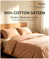 Ensemble de literie en satin de coton biologique 60S de qualité supérieure, housse de couette et draps en coton 100% uni