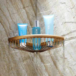 Beelee – caddie de douche d'angle de conception <span class=keywords><strong>Vintage</strong></span>, étagères d'angle de salle de bains murales en <span class=keywords><strong>laiton</strong></span>, organisateur de rangement pour les toilettes - Product Image 6