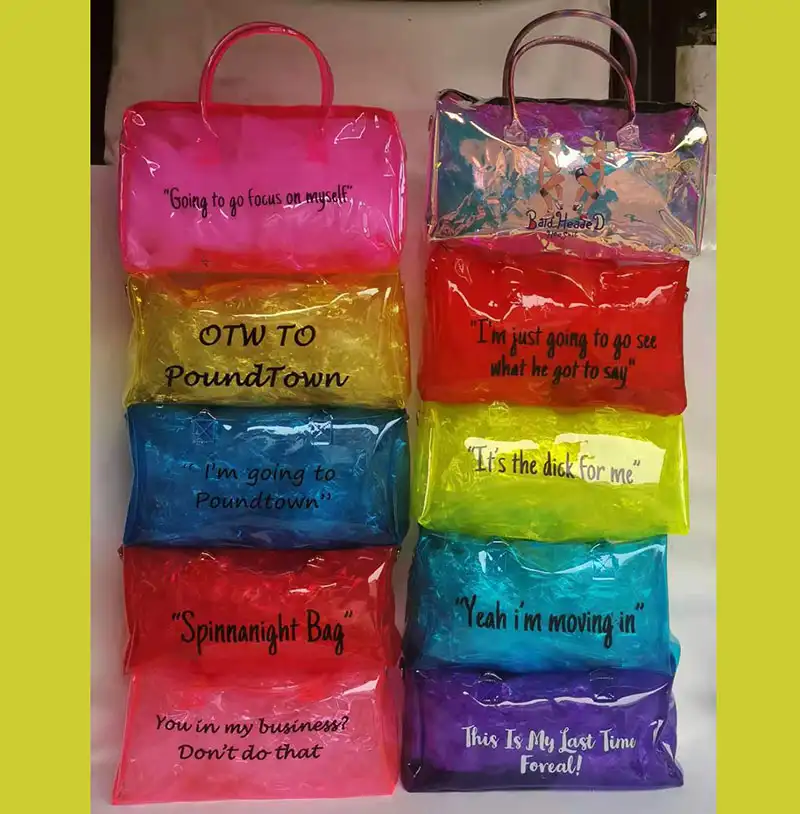 Custom Letter Spinnanight Duffel Hoe Bags Women Wholesale PVC Spend The Night Bling Bag Weekend Black Spend Da Night Bag 2022