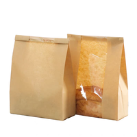 Sacs à pain en kraft écologiques avec fenêtre, emballages de boulangerie, résistants à la graisse, recyclables, biodégradables, impression en gros