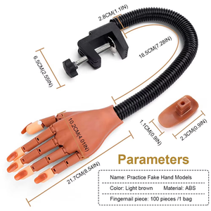 Venta de fábrica 2024, Kits de manos acrílicas ajustables portátiles profesionales, práctica de <span class=keywords><strong>uñas</strong></span> móviles flexibles, manos falsas - Product Image 5