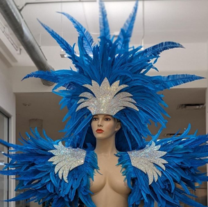 Plumas de Avestruz <span class=keywords><strong>Nandu</strong></span> Teñidas de Azul de 50 cm para Decoración de Jarrones, Manualidades, Sombreros, Sombrerería y Tocados para Fiestas, Hogar y Bodas - Product Image 1