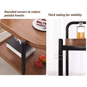 รถเข็นเก็บของ 2 ชั้น พร้อมโต๊ะข้างถอดได้ มีล้อ สำหรับห้องครัว ห้องน้ำ ห้องนั่งเล่น ห้องซักรีด - Product Image 5