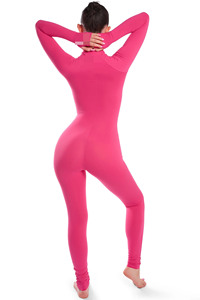 <span class=keywords><strong>Tuta</strong></span> <span class=keywords><strong>Intera</strong></span> Sportiva da <span class=keywords><strong>Donna</strong></span> Body Basics con LOGO Personalizzato, in Spandex, Aderente, Manica Lunga con Zip, per Palestra e Yoga - Product Image 3