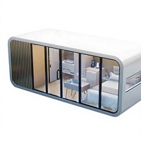 Maison capsule ronde de 20 pieds, préfabriquée, modulaire, salle de réunion, bureau portable, cabine