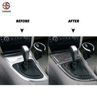 Autocollant de cadre de boîte de rangement de bande latérale de panneau de changement de vitesse de voiture en fibre de carbone pour BMW série 1 E81 E82 E87 E88 2008-2013