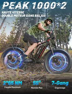 Duotts S26 Vélo Électrique Tout-Terrain Pneu Large 26 Pouces Double Moteur 48V 20AH, Vélo Électrique VTT Mobylette – Entrepôt US UE - Product Image 2