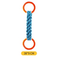 Jouet à mâcher pour chien en corde de coton tressée à la main, double anneau, nœud en épi de maïs, pour le nettoyage des dents