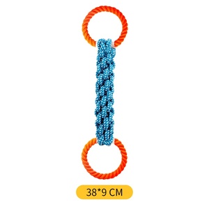 Jouet à mâcher <span class=keywords><strong>pour</strong></span> <span class=keywords><strong>chien</strong></span> en corde de coton tressée à la main, double anneau, nœud en épi de <span class=keywords><strong>maïs</strong></span>, <span class=keywords><strong>pour</strong></span> le nettoyage des dents - Product Image 5