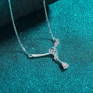 Wholesale Custom Wedding Jewelry 925 <b>Sterling</b> <b>Silver</b> Pendant Moissanite <b>Necklace</b> for <b>Women</b> Birthday Gift - Product Image 4