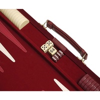 Ensemble de backgammon de luxe 18 pouces de taille moyenne classique marron luxueux jeu de société de backgammon en velours