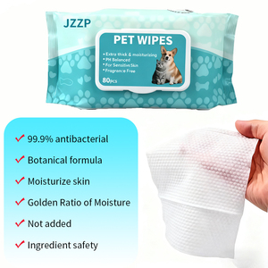 JZZP Toallitas húmedas para el cuidado de mascotas a base de plantas pequeñas, toallitas húmedas de papel no tejido con logotipo personalizado, toallitas grandes y suaves para mascotas con logotipo doméstico, venta al por mayor - Product Image 6