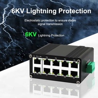 Switch PoE Gigabit industriel 8 ports avec 2 ports RJ45 Uplink, budget d'alimentation élevé 240W, montage DIN, pour CCTV
